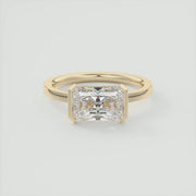 3.50 CT Radiant Cut Moissanite Half Bezel Engagement Ring Mapple Gems